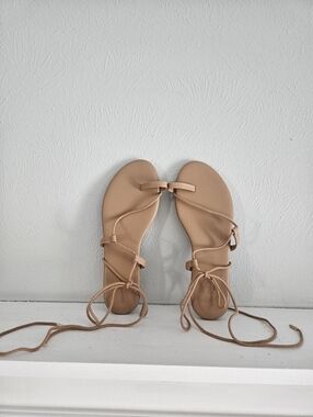 NWOT Universal Thread Ivana Lace Up Sandals- Tan/Light Brown